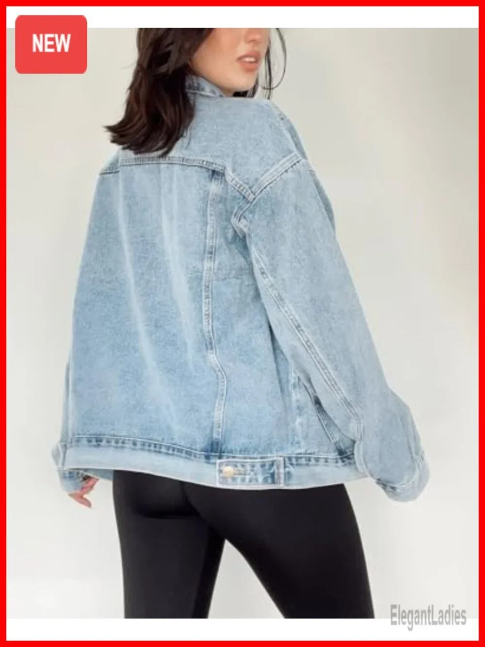 Oversized Long Denim Jacket Women Shacket Trucker Button Down